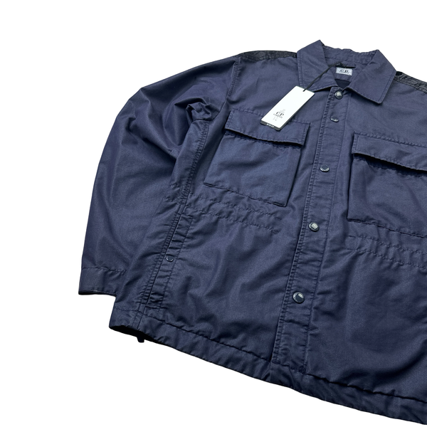 CP Company 50 Fili Tr-P Navy Buttoned Kan D Panel Coach Jacket - Small - Medium