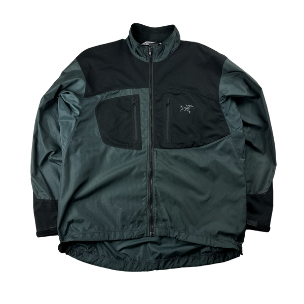 Arcteryx Grey/Black Nylon Zipped Windbreaker - Large