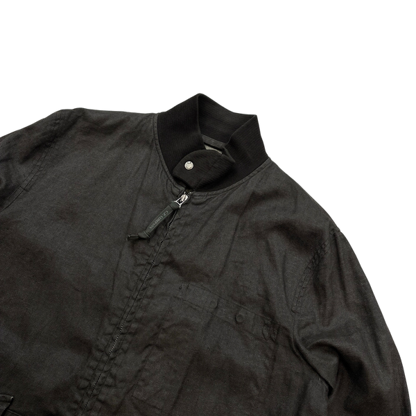 CP Company 2002 Lino Flax Cotton Blend Brown Harrington - Medium