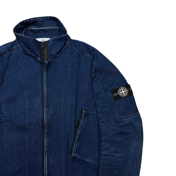 Stone Island Polypropylene Denim Zipped High Neck Jacket - 3XL