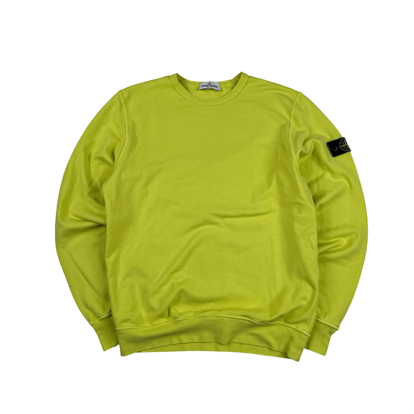 Stone Island 2021 Lime Green Cotton Sweatshirt Crewneck - Age 14