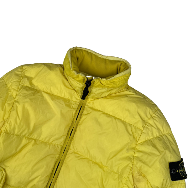 Stone Island Yellow Garment Dyed Puffer Jacket - Medium