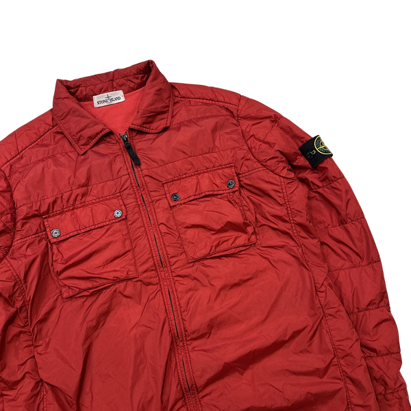 Stone Island Red Micro Yarn Cotton Lined Overshirt Jacket - XXL