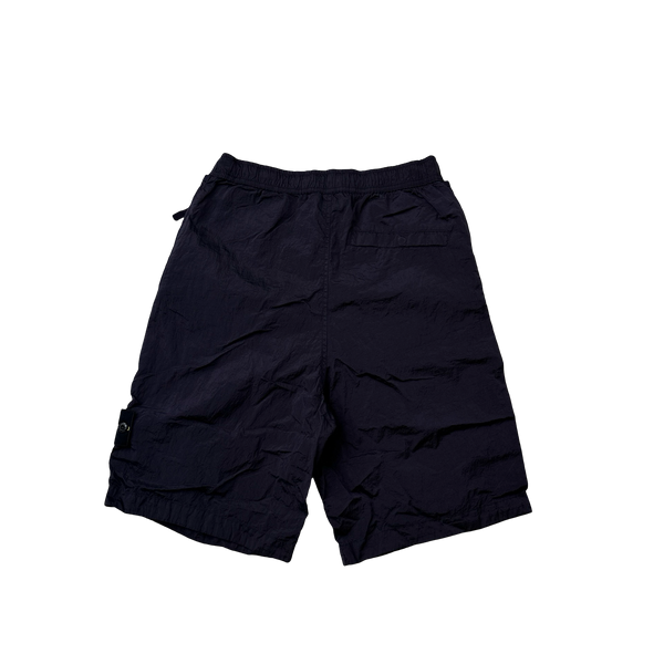 Stone Island 2023 Navy Nylon Metal Econyl Shorts - Small