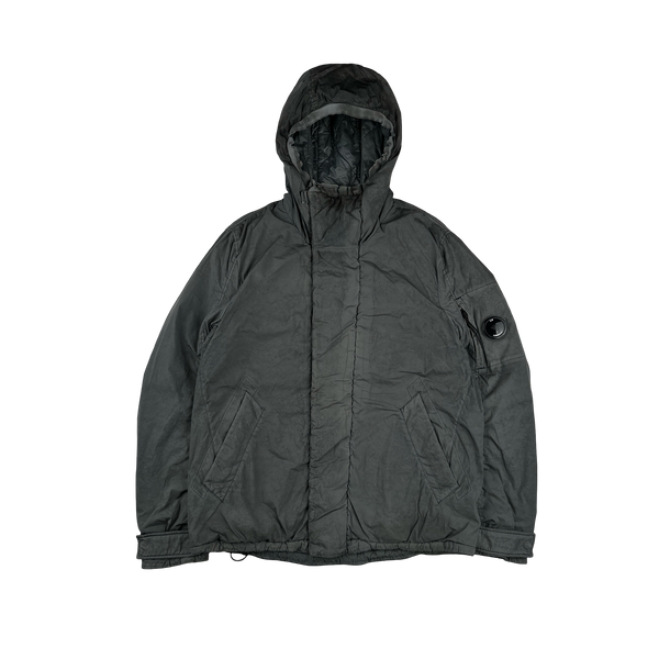 CP Company Grey Re Colour Nycra Lens Viewer Hooded Jacket - Large