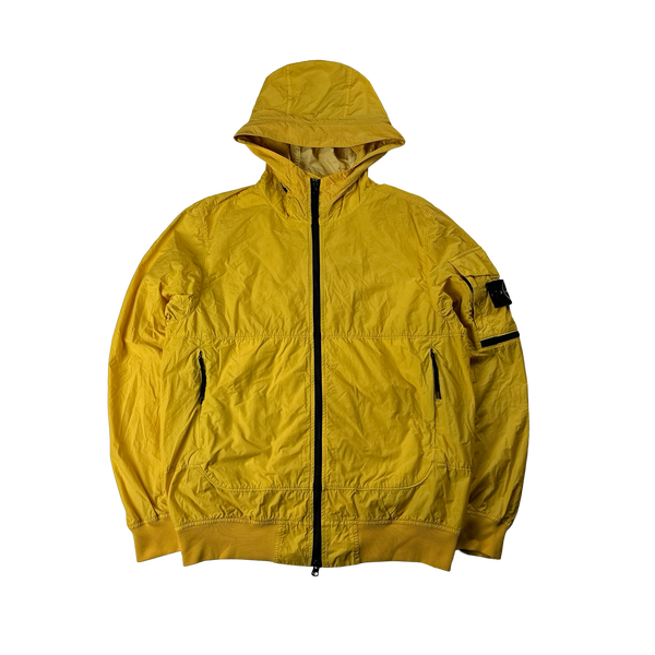 Stone Island Yellow Naslan Light Watro TC Hooded Jacket - Medium