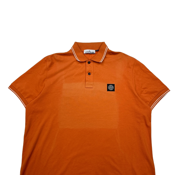 Stone Island 2023 Orange Short Sleeved Polo Shirt - XXL