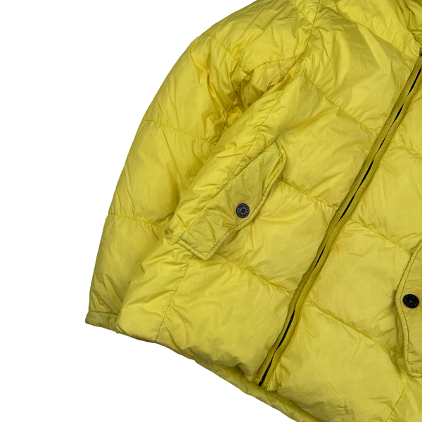 Stone Island Yellow Garment Dyed Puffer Jacket - Medium