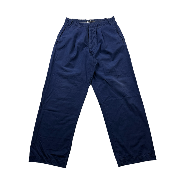 Stone Island 1990s Vintage Straight Fit Blue Trousers - 29”