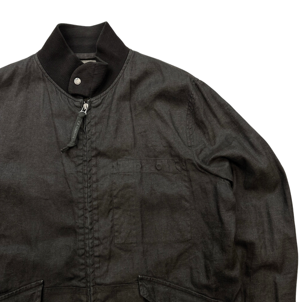 CP Company 2002 Lino Flax Cotton Blend Brown Harrington - Medium