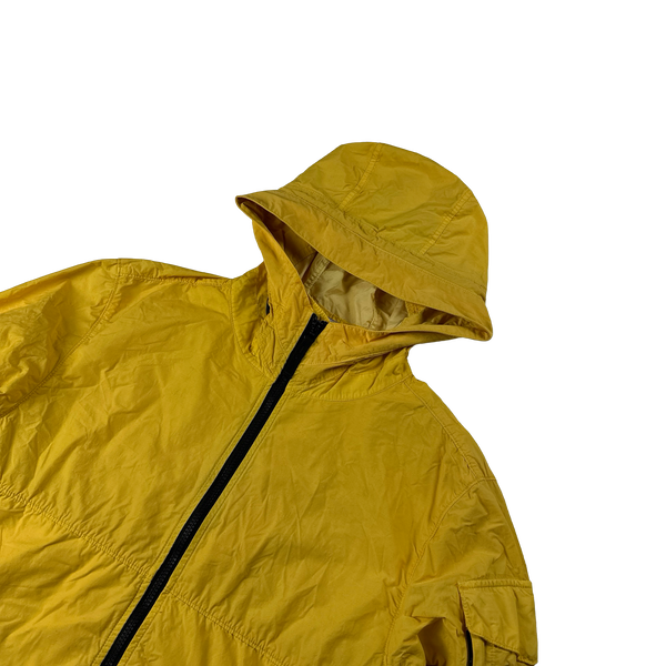 Stone Island Yellow Naslan Light Watro TC Hooded Jacket - Medium