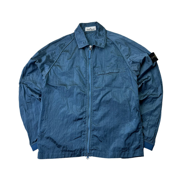 Stone Island 2022 Blue Nylon Metal Overshirt - Small