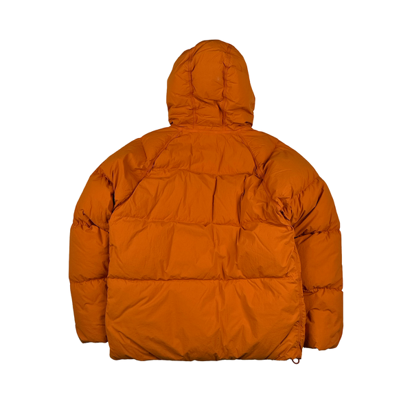 Ten C Orange Nylon Tactel Hooded Artic Down Parka Jacket - Large