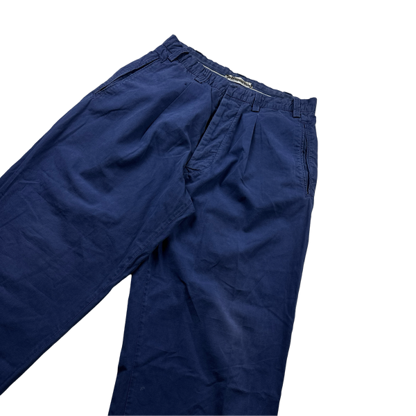 Stone Island 1990s Vintage Straight Fit Blue Trousers - 29”