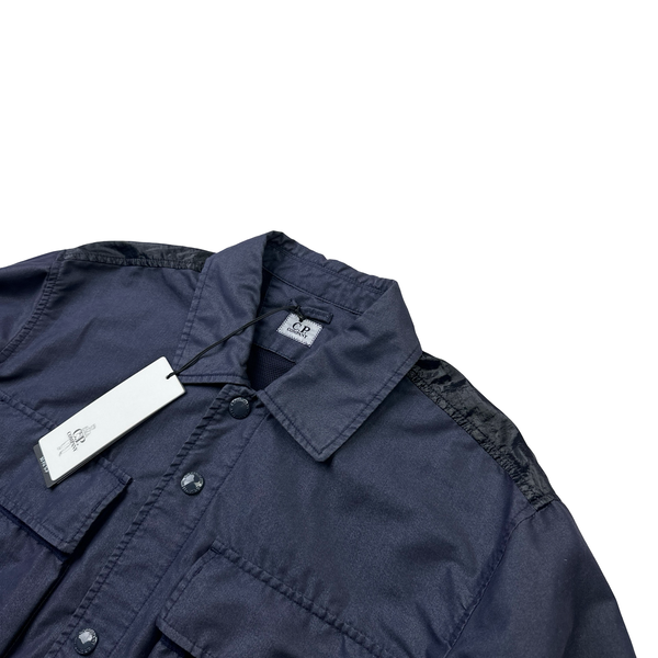 CP Company 50 Fili Tr-P Navy Buttoned Kan D Panel Coach Jacket - Small - Medium