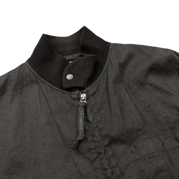 CP Company 2002 Lino Flax Cotton Blend Brown Harrington - Medium