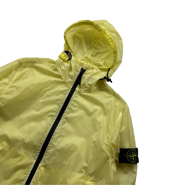 Stone Island Yellow Lamy Velour Hooded Jacket - Small