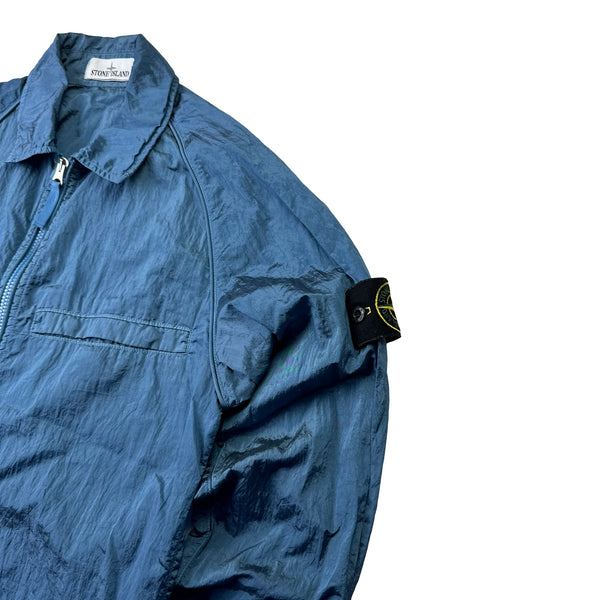 Stone Island 2022 Blue Nylon Metal Overshirt - Small