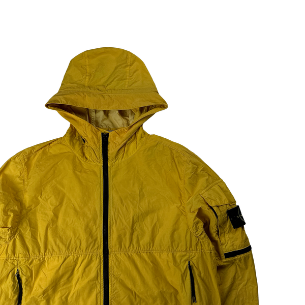 Stone Island Yellow Naslan Light Watro TC Hooded Jacket - Medium