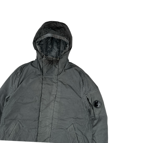 CP Company Grey Re Colour Nycra Lens Viewer Hooded Jacket - Large