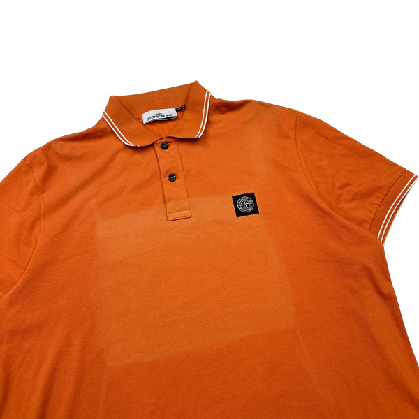 Stone Island 2023 Orange Short Sleeved Polo Shirt - XXL