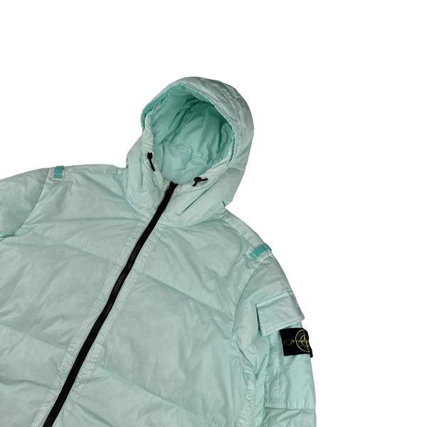 Stone Island 2022 Teal Crinkle R-NY Down Puffer Jacket - XL