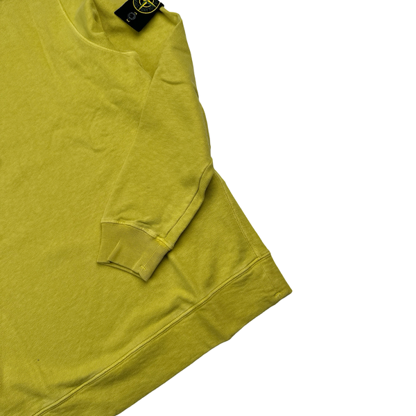 Stone Island 2019 Yellow Cotton Crewneck Sweatshirt - Small