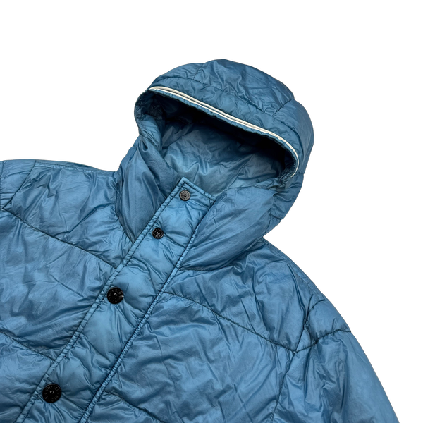 Stone Island 2013 Sky Blue Garment Dyed Puffer Jacket - Medium