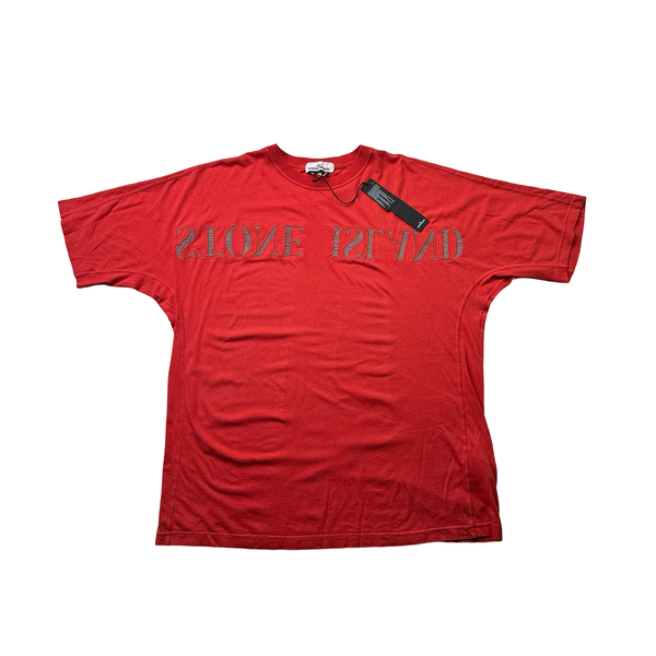 Stone Island 2022 Red Spellout T Shirt - XL