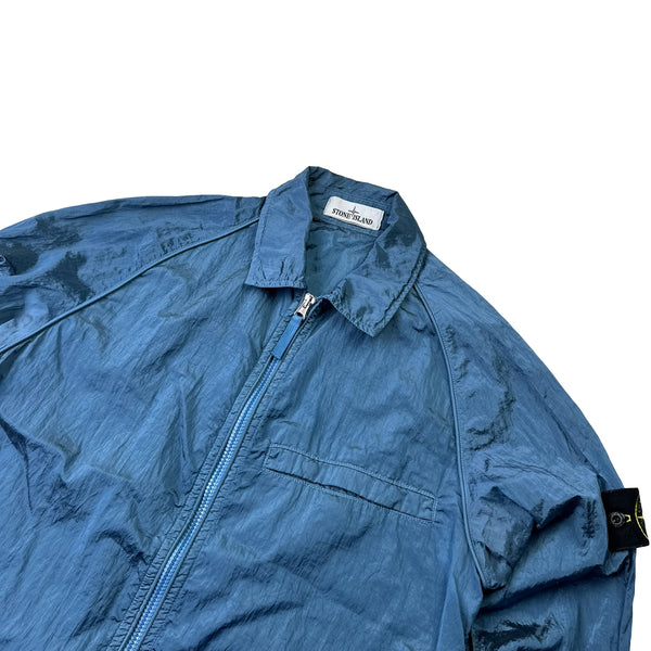 Stone Island 2022 Blue Nylon Metal Overshirt - Small