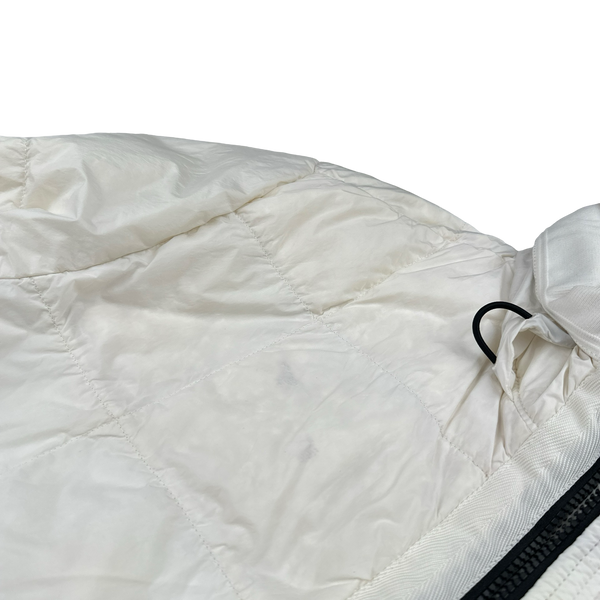 Stone Island White Garment Dyed Crinkle Reps Puffer Jacket - Medium