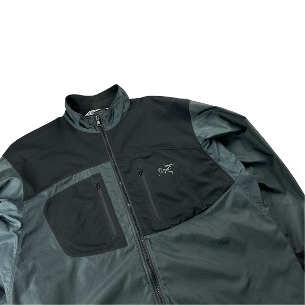 Arcteryx Grey/Black Nylon Zipped Windbreaker - Large