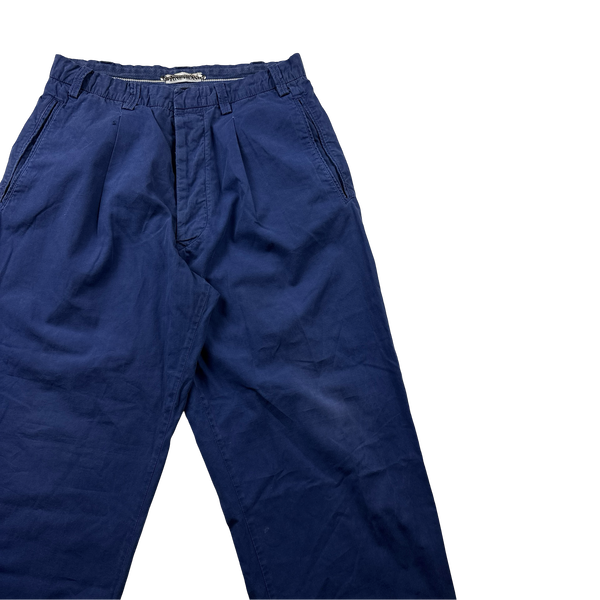 Stone Island 1990s Vintage Straight Fit Blue Trousers - 29”