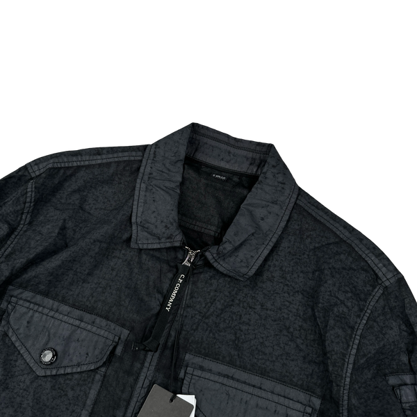 CP Company Popeline Placcato Navy Zipped Overshirt - Small & Large