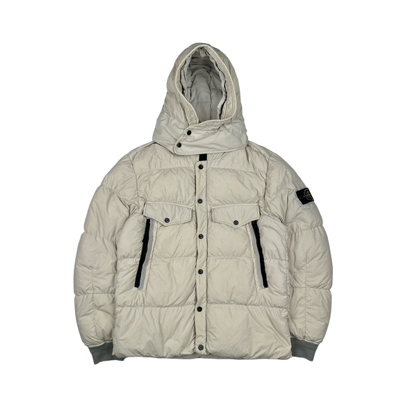 Stone Island 2016 Cream Organic Feel Tela Down Jacket - Large