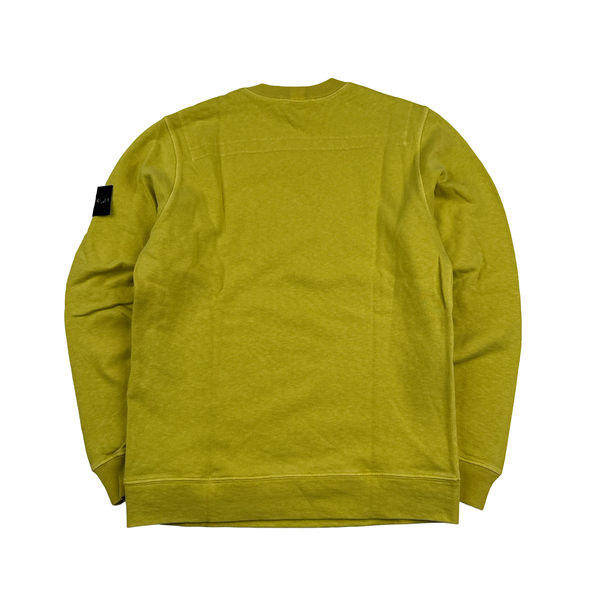 Stone Island 2019 Yellow Cotton Crewneck Sweatshirt - Small