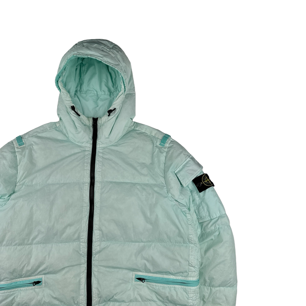 Stone Island 2022 Teal Crinkle R-NY Down Puffer Jacket - XL