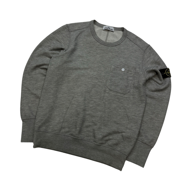 Stone island grey marl on sale sweatshirt