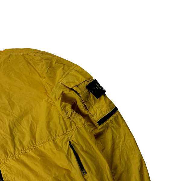Stone Island Yellow Naslan Light Watro TC Hooded Jacket - Medium