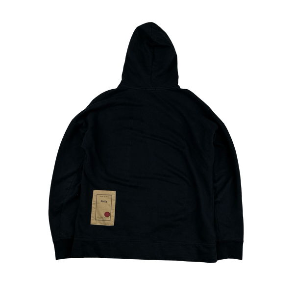 Ten C Black Cotton Hoodie - Large