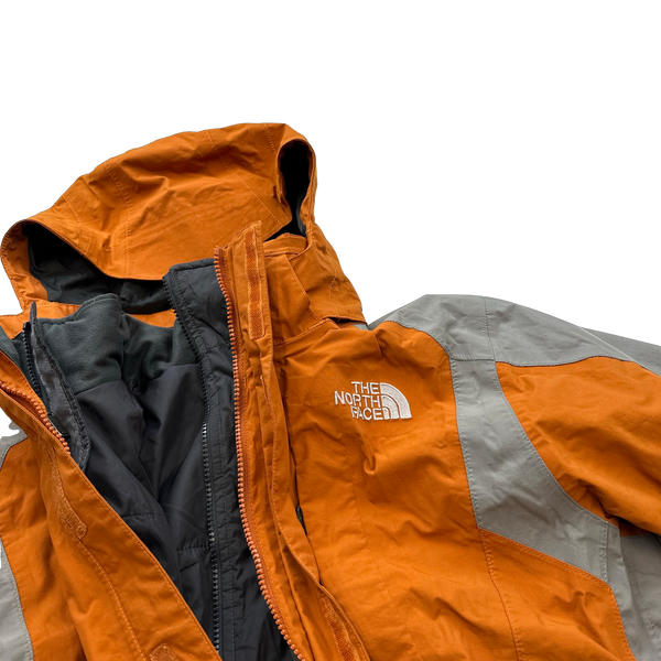 North Face 3 In 1 Orange Dual Layer Hyvent Jacket - Small