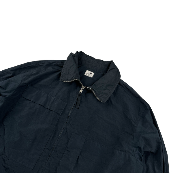 CP Company Rare Navy Nylon 000CP Spellout Bomber Jacket - Small