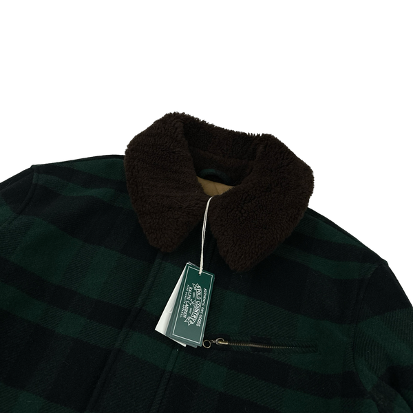 Ralph Lauren Wool Flannel Quilted Lined Shearling Collar Jacket - XL