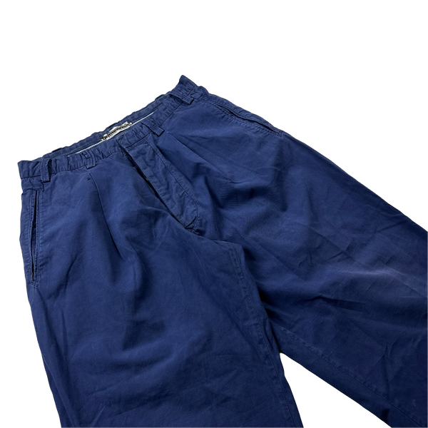 Stone Island 1990s Vintage Straight Fit Blue Trousers - 29”