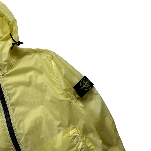 Stone Island Yellow Lamy Velour Hooded Jacket - Small