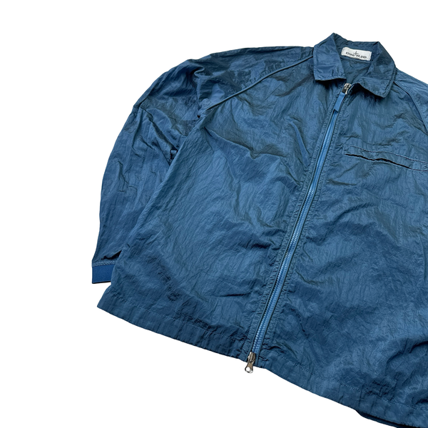 Stone Island 2022 Blue Nylon Metal Overshirt - Small