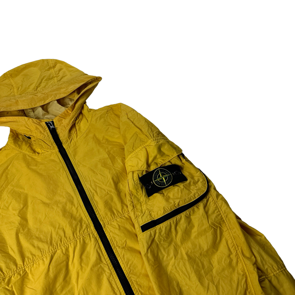 Stone Island Yellow Naslan Light Watro TC Hooded Jacket - Medium