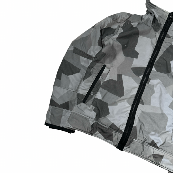 Stone Island 2012 Silver Fleece Lined Camo Reflective Jacket - Large