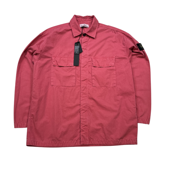 Stone Island 2023 Rose Pink Cotton Overshirt - Large