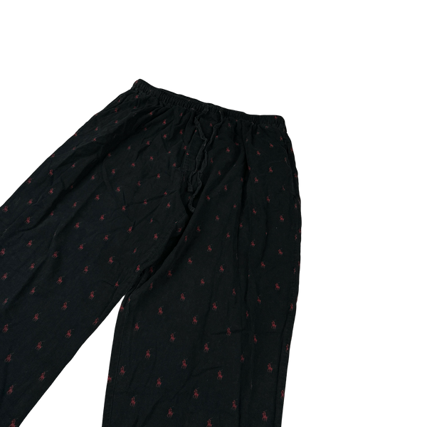Ralph Lauren Black Cotton Lightweight Pyjama Bottoms - Medium